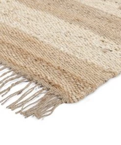 Miss Amara All Rugs Tamsyn Natural And Bleached Striped Jute Runner Rug