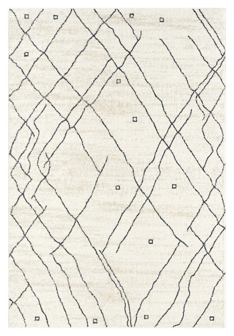 Miss Amara Taryn Grey And Ivory Abstract Tribal Rug