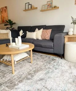 Miss Amara All Rugs Tatara Grey Brown And Blue Distressed Tribal Rug