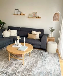 Miss Amara All Rugs Tatara Grey Brown And Blue Distressed Tribal Rug