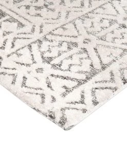 Miss Amara Tatiana Ivory And Grey Textured Tribal Rug