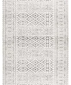 Miss Amara Tatiana Ivory And Grey Textured Tribal Rug