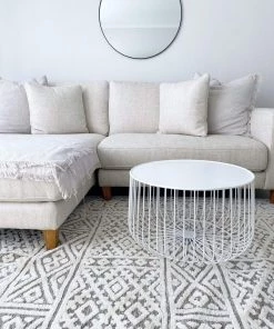 Miss Amara Tatiana Ivory And Grey Textured Tribal Rug