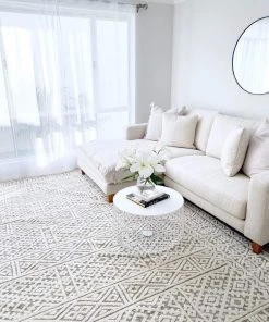 Miss Amara Tatiana Ivory And Grey Textured Tribal Rug