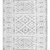 Miss Amara Tatiana Ivory And Grey Textured Tribal Runner Rug All Rugs