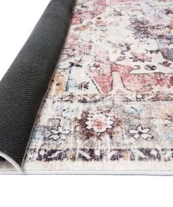 Miss Amara All Rugs Tessa Red And Blue Multicolour Transitional Medallion Rug