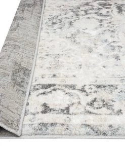 Miss Amara Thea Cream And Grey Traditional Medallion Floral Runner Rug All Rugs