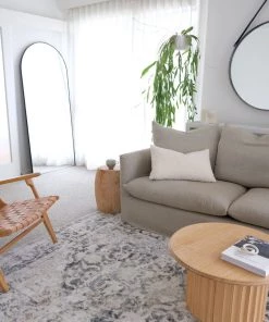 Miss Amara Thea Cream And Grey Traditional Medallion Floral Rug