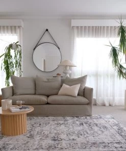 Miss Amara Thea Cream And Grey Traditional Medallion Floral Rug