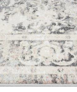 Miss Amara Thea Cream And Grey Traditional Medallion Floral Runner Rug All Rugs