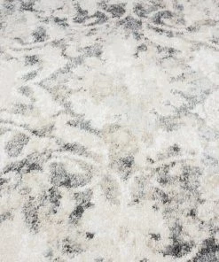 Miss Amara Thea Cream And Grey Traditional Medallion Floral Runner Rug All Rugs