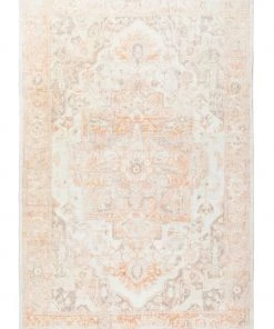 Miss Amara Theodora Orange And Beige Distressed Washable Rug All Rugs