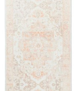 Miss Amara Theodora Orange And Beige Distressed Washable Runner Rug All Rugs