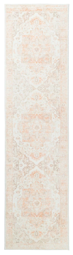 Miss Amara Theodora Orange And Beige Distressed Washable Runner Rug All Rugs