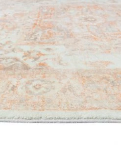 Miss Amara Theodora Orange And Beige Distressed Washable Runner Rug All Rugs