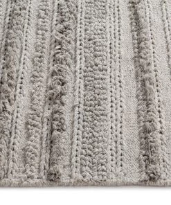 Miss Amara Tierra Stone Grey Braided Shag Flatweave Rug