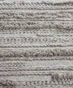 Miss Amara Tierra Stone Grey Braided Shag Flatweave Rug