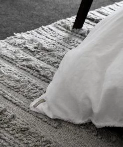 Miss Amara Tierra Stone Grey Braided Shag Flatweave Rug