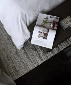 Miss Amara Tierra Stone Grey Braided Shag Flatweave Rug