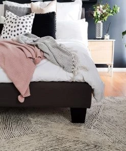 Miss Amara Tilde Charcoal And Ivory Striped Modern Wool Rug All Rugs