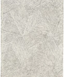 Miss Amara Tilde Charcoal And Ivory Striped Modern Wool Rug All Rugs