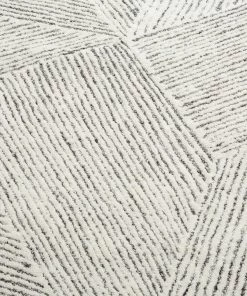 Miss Amara Tilde Charcoal And Ivory Striped Modern Wool Rug All Rugs