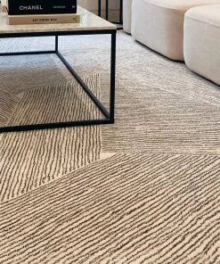 Miss Amara Tilde Charcoal And Ivory Striped Modern Wool Rug All Rugs