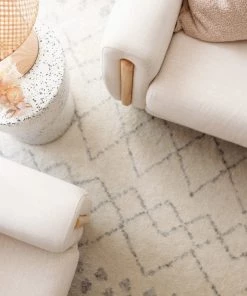 Miss Amara All Rugs Toni Ivory And Grey Tribal Diamond Rug