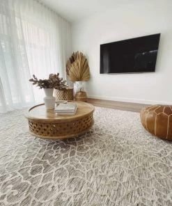 Miss Amara Tori Cream Brown And Ivory Textured Tribal Rug All Rugs