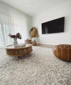 Miss Amara Tori Cream Brown And Ivory Textured Tribal Rug All Rugs