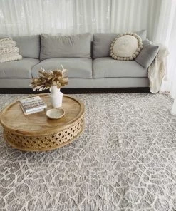Miss Amara Tori Cream Brown And Ivory Textured Tribal Rug All Rugs