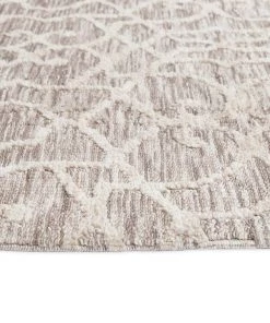 Miss Amara All Rugs Tori Cream Brown And Ivory Textured Tribal Runner Rug