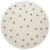 Miss Amara Totit Beige And Black Spotted Round Jute Rug