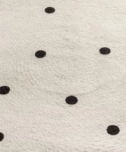 Miss Amara Totit Beige And Black Spotted Round Jute Rug