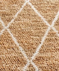 Miss Amara Tove Diamond Pattern Natural Hemp And Wool Rug All Rugs