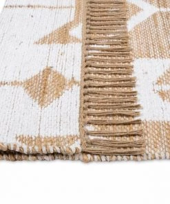 Miss Amara Tracy White And Natural Geometric Reversible Jute Rug All Rugs