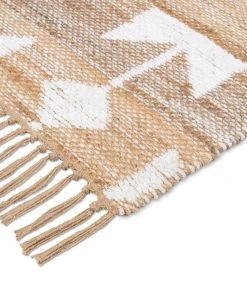 Miss Amara Tracy White And Natural Geometric Reversible Jute Rug All Rugs