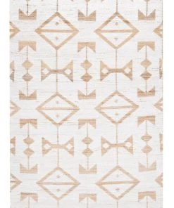 Miss Amara Tracy White And Natural Geometric Reversible Jute Rug All Rugs