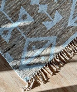 Miss Amara Tracy White And Natural Geometric Reversible Jute Rug All Rugs