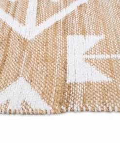 Miss Amara Tracy White And Natural Geometric Reversible Jute Rug All Rugs