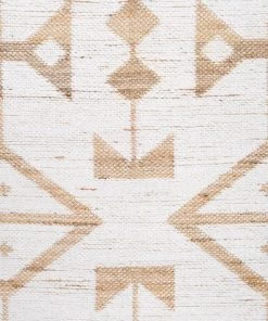 Miss Amara Tracy White And Natural Geometric Reversible Jute Rug All Rugs
