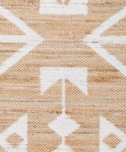 Miss Amara Tracy White And Natural Geometric Reversible Jute Rug All Rugs