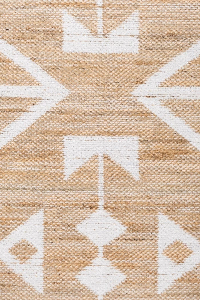 Miss Amara Tracy White And Natural Geometric Reversible Jute Rug All Rugs