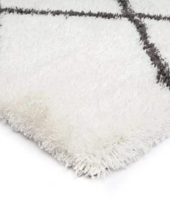 Miss Amara Tuva Ivory And Charcoal Grey Tribal Shag Rug All Rugs