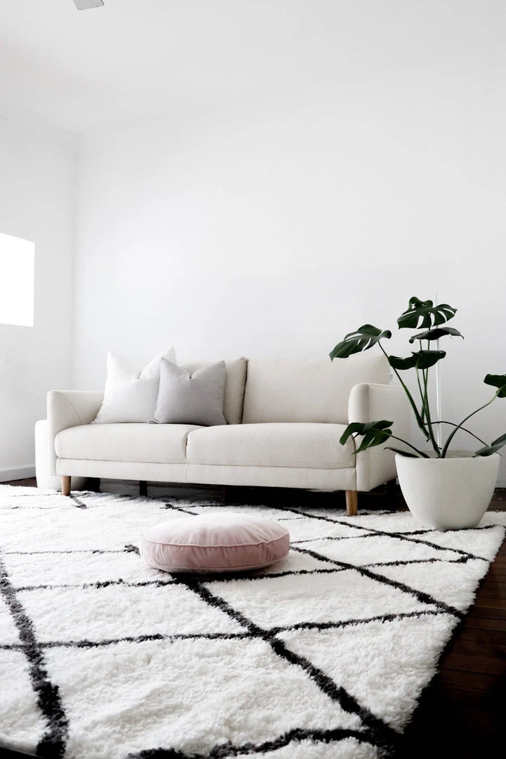 Miss Amara Tuva Ivory And Charcoal Grey Tribal Shag Rug All Rugs