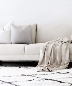 Miss Amara Tuva Ivory And Charcoal Grey Tribal Shag Rug All Rugs