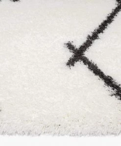 Miss Amara Tuva Ivory And Charcoal Grey Tribal Shag Rug All Rugs