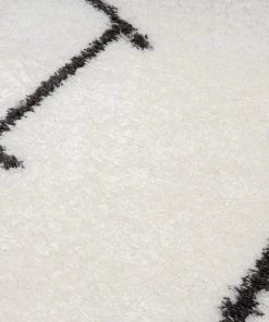 Miss Amara Tuva Ivory And Charcoal Grey Tribal Shag Rug All Rugs