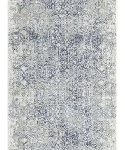 Miss Amara All Rugs Ulyana Blue And Beige Faded Transitional Runner Rug