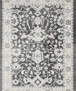 Miss Amara All Rugs Vada Cream Ivory And Grey Traditional Medallion Floral Rug